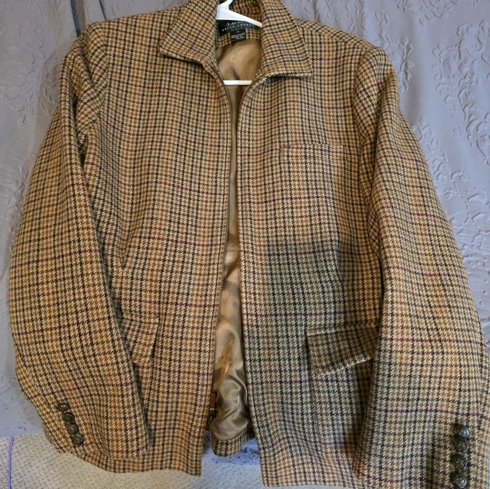 Ralph Lauren Tan Plaid Blazer